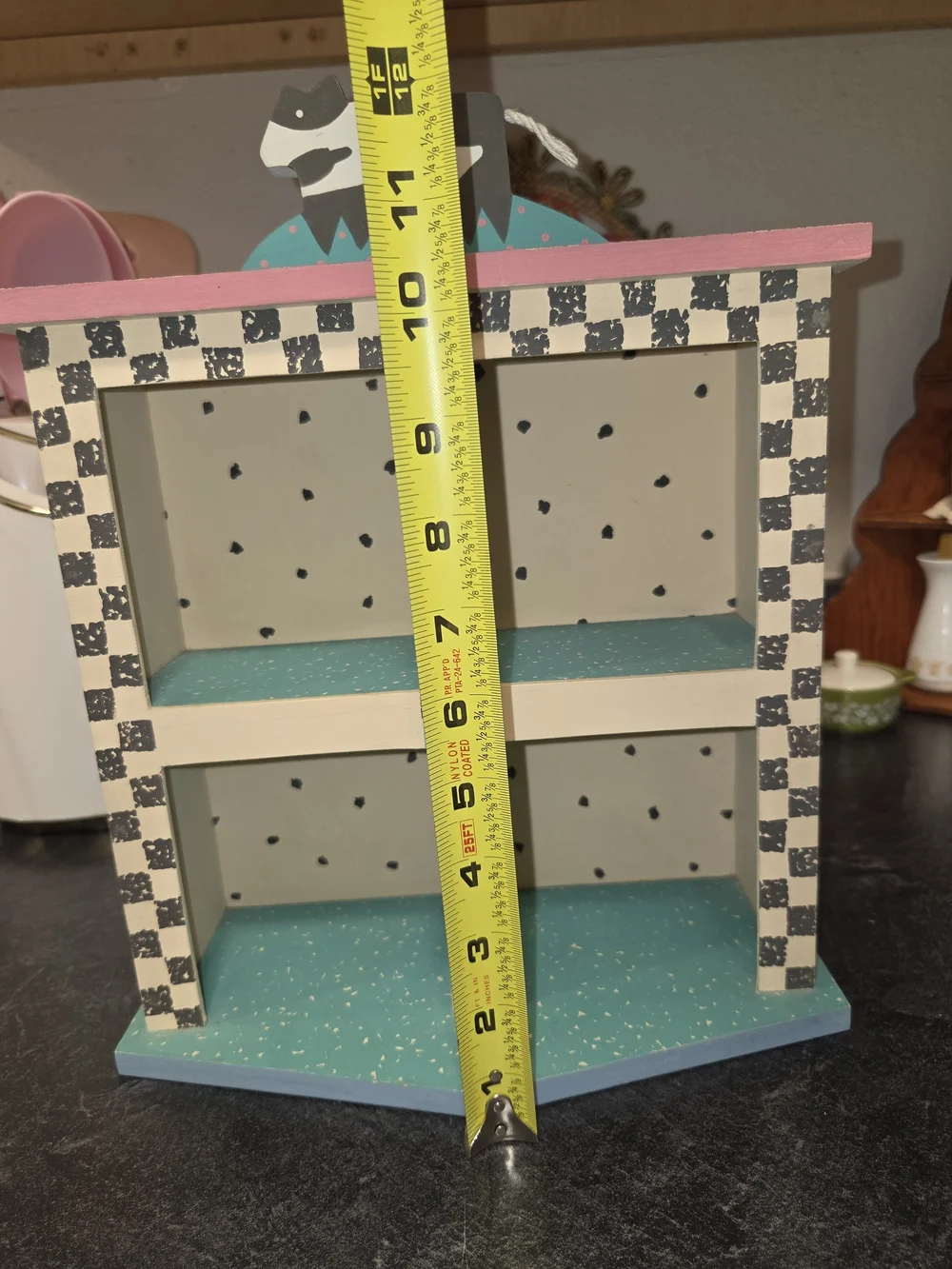 Hallmark Teal, Cream & Pink 4-Cubby Trinkey Shelve